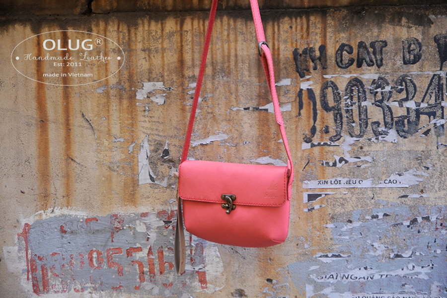 Túi da nữ thời trang, sắc hồng xinh xắn