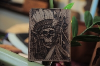 Ví da thật handmade - skull indian